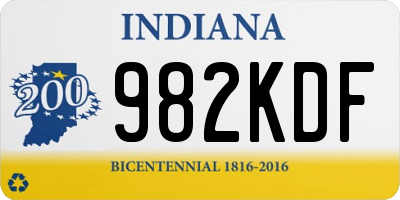 IN license plate 982KDF