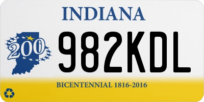 IN license plate 982KDL