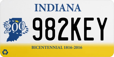 IN license plate 982KEY