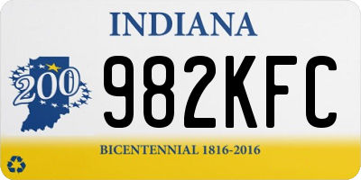 IN license plate 982KFC