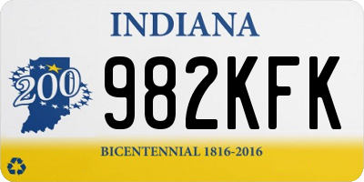 IN license plate 982KFK