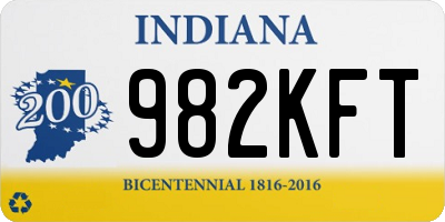 IN license plate 982KFT