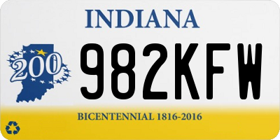 IN license plate 982KFW