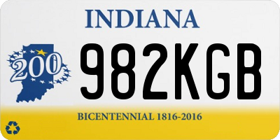 IN license plate 982KGB