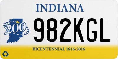 IN license plate 982KGL