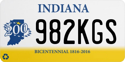 IN license plate 982KGS