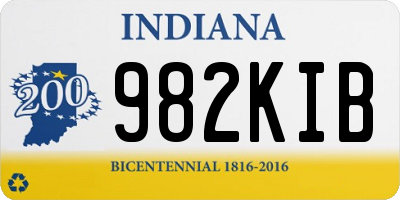 IN license plate 982KIB