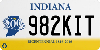 IN license plate 982KIT