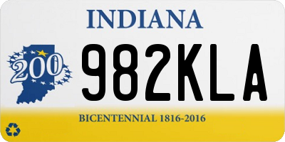 IN license plate 982KLA