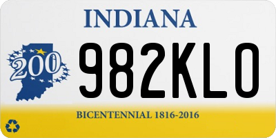 IN license plate 982KLO