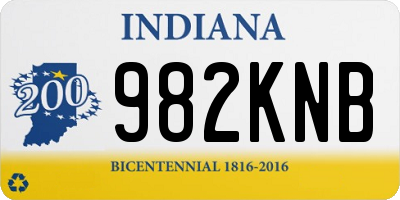 IN license plate 982KNB