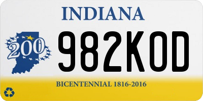 IN license plate 982KOD