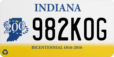 IN license plate 982KOG