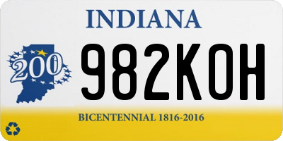 IN license plate 982KOH