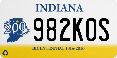 IN license plate 982KOS