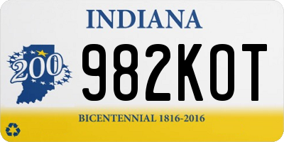 IN license plate 982KOT