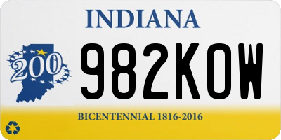 IN license plate 982KOW