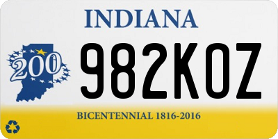 IN license plate 982KOZ