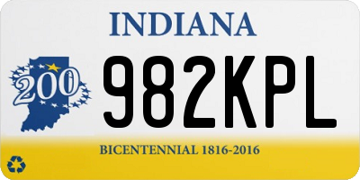 IN license plate 982KPL