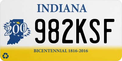 IN license plate 982KSF