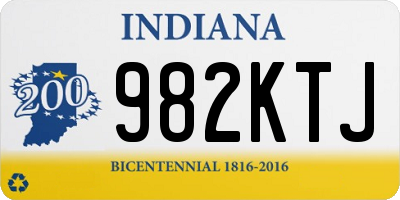 IN license plate 982KTJ