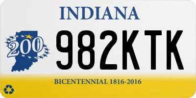 IN license plate 982KTK