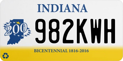 IN license plate 982KWH