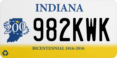 IN license plate 982KWK