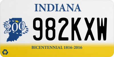 IN license plate 982KXW