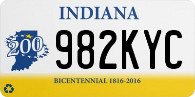 IN license plate 982KYC