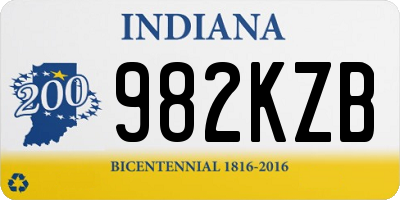 IN license plate 982KZB