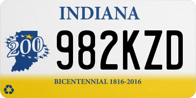 IN license plate 982KZD