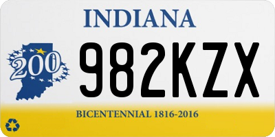 IN license plate 982KZX