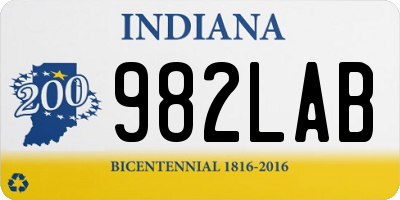 IN license plate 982LAB