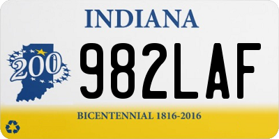 IN license plate 982LAF