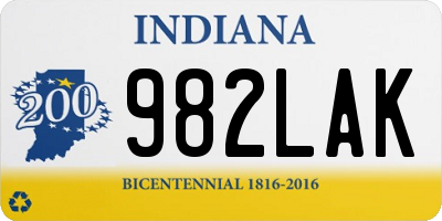 IN license plate 982LAK