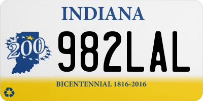 IN license plate 982LAL