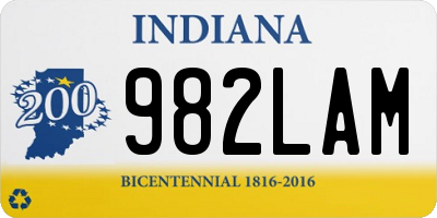 IN license plate 982LAM