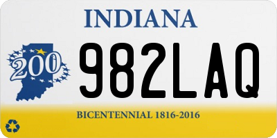 IN license plate 982LAQ
