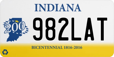 IN license plate 982LAT