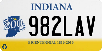 IN license plate 982LAV