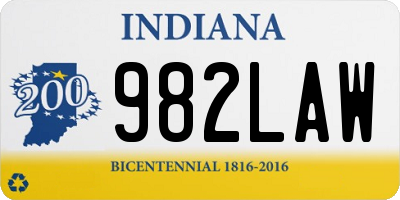 IN license plate 982LAW