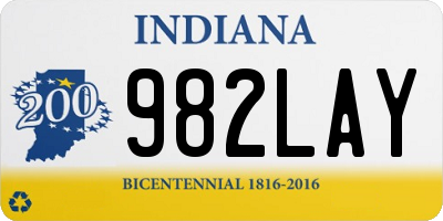 IN license plate 982LAY
