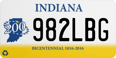 IN license plate 982LBG