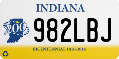 IN license plate 982LBJ
