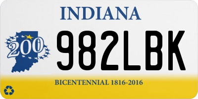 IN license plate 982LBK