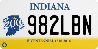 IN license plate 982LBN