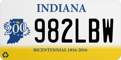 IN license plate 982LBW