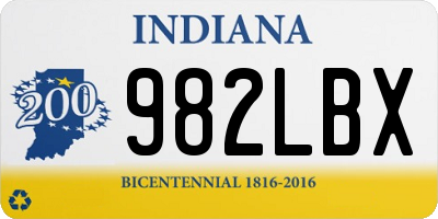 IN license plate 982LBX