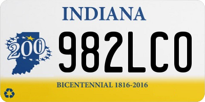 IN license plate 982LCO